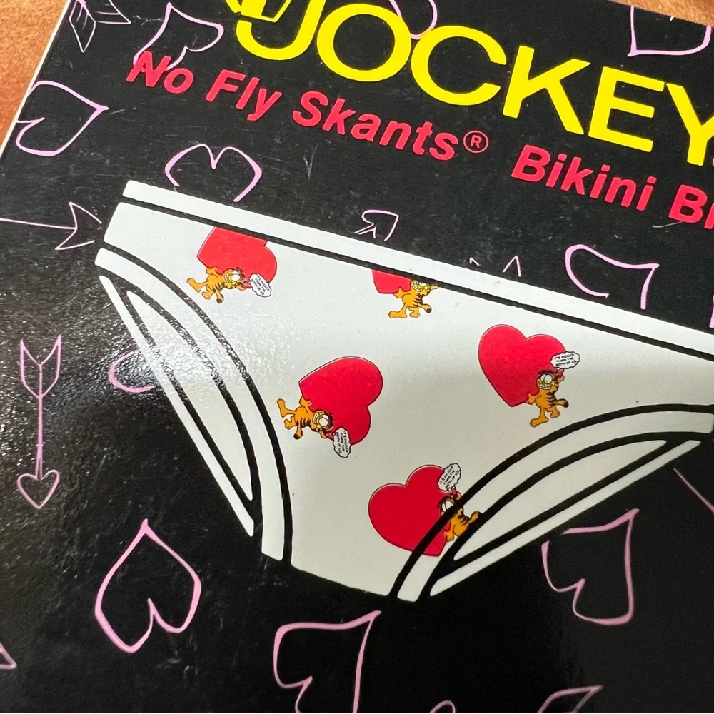 Vintage Jockey Garfield Bikini Brief boxed gift NOS 80s Hearts It’s bigger Med